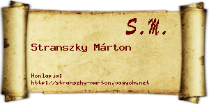 Stranszky Márton névjegykártya