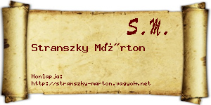 Stranszky Márton névjegykártya
